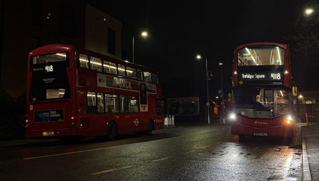 Photograph from the N118 bus diary